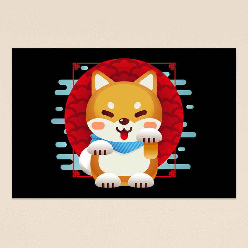 Affiche Shiba Inu par Demonigote