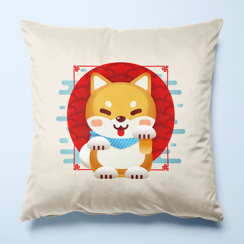 Housse de coussin Shiba Inu par Demonigote