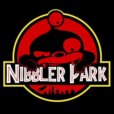 Tote bag noir Nibbler Park par Demonigote