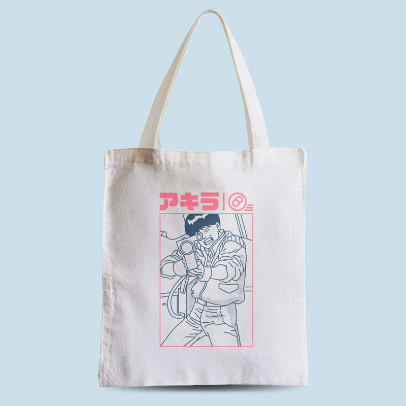 Tote bag blanc Raygun par Demonigote