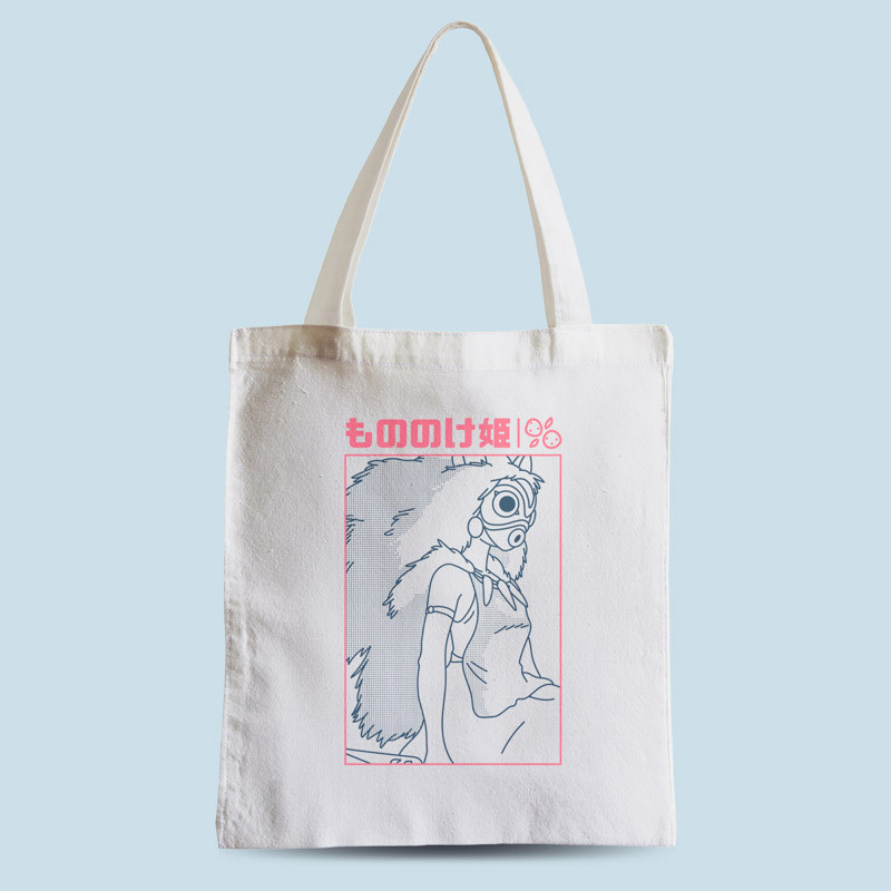 Tote bag blanc Wolf Princess par Demonigote