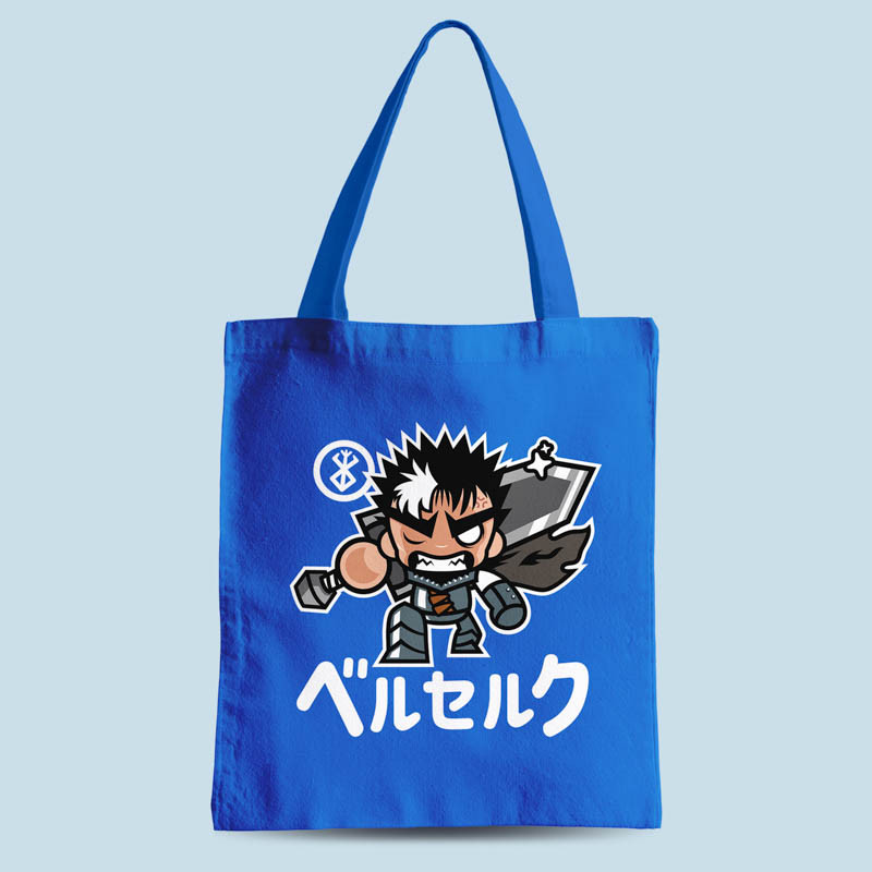 Tote bag bleu ChibiGuts par Demonigote