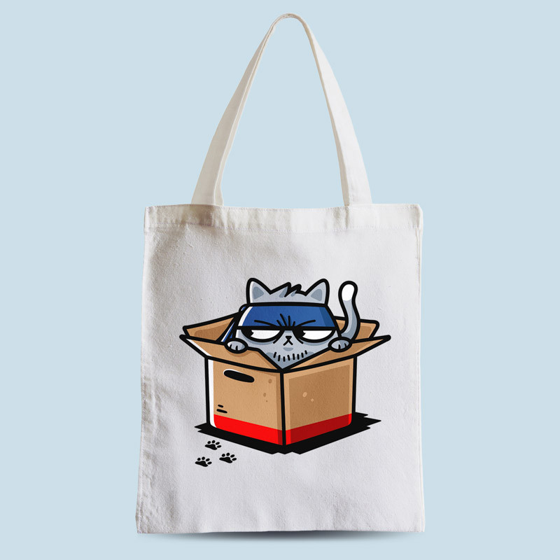 Tote bag blanc Meowtal Gear par Demonigote