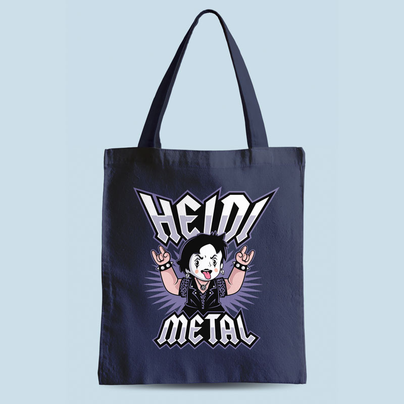 Tote bag bleu marine Heidi Metal par Demonigote