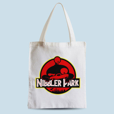 Tote bag blanc Nibbler Park par Demonigote