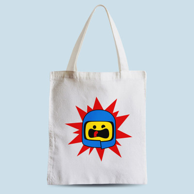 Tote bag blanc Spaceship par Demonigote