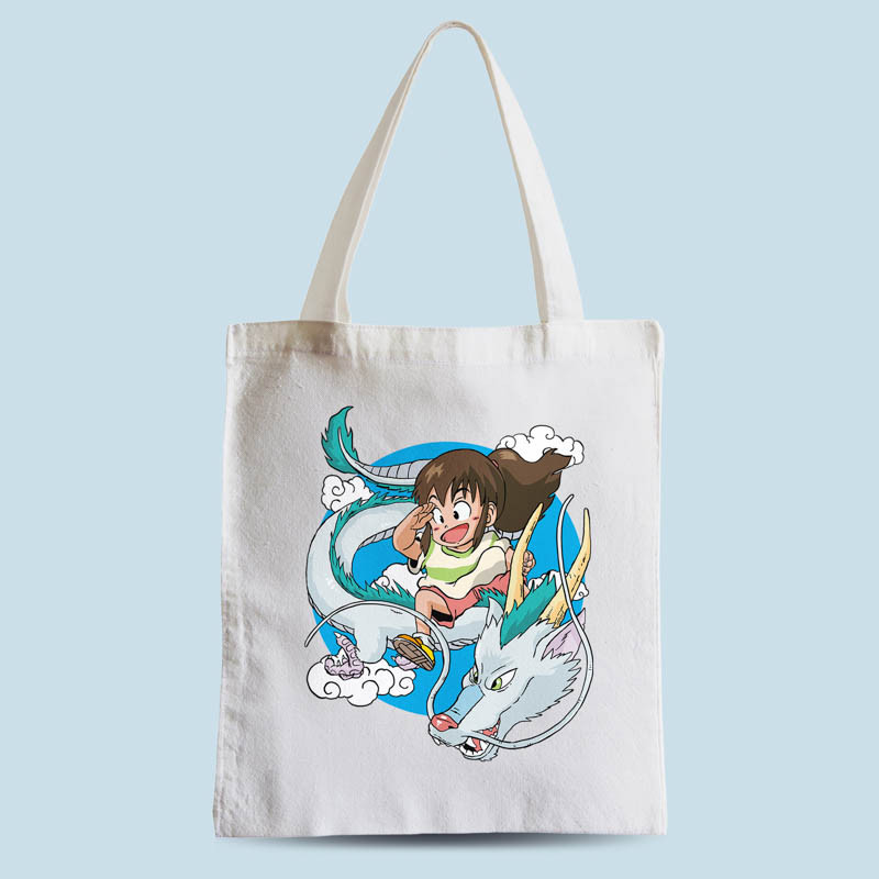 Tote bag blanc Dragon Haku par Demonigote