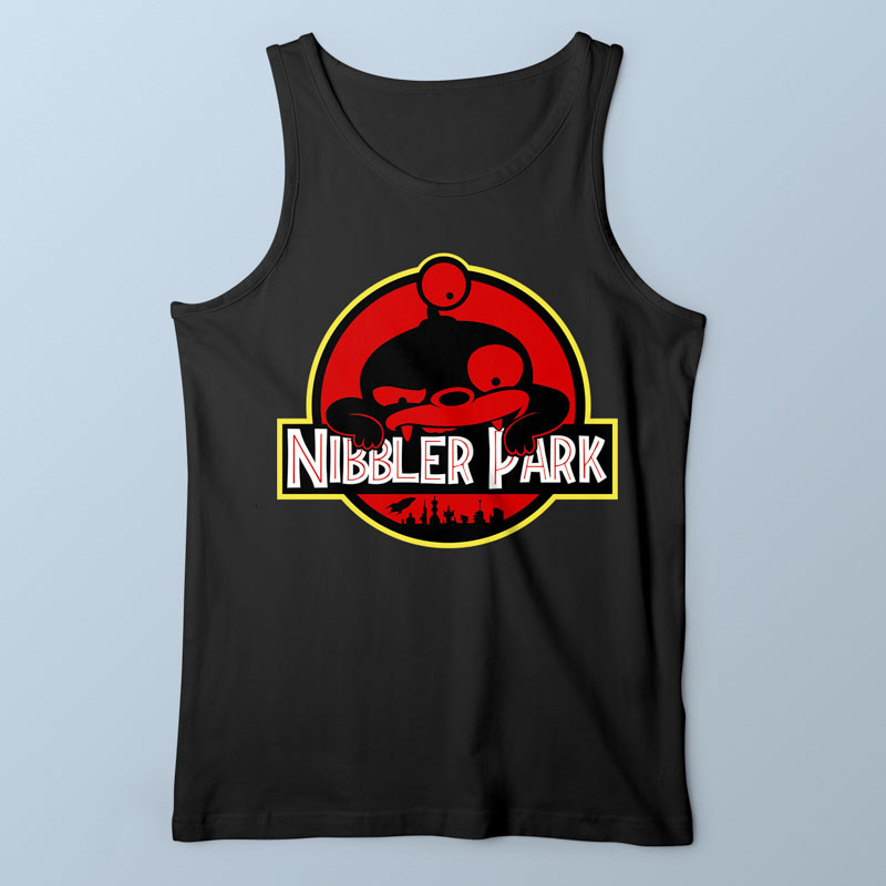 Débardeur homme noir Nibbler Park par Demonigote