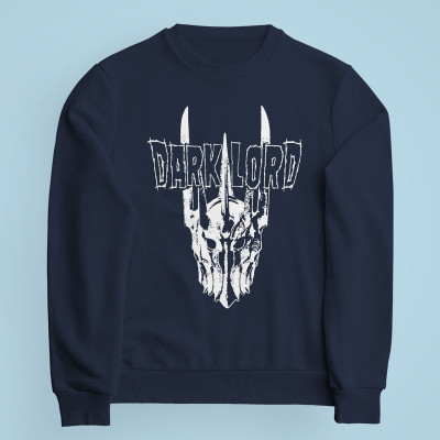 Sweatshirt bleu marine Dark Lord par Demonigote