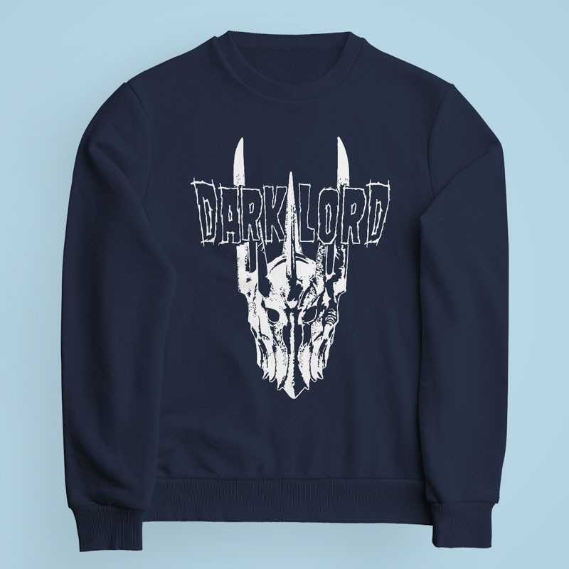 Sweatshirt bleu marine Dark Lord par Demonigote