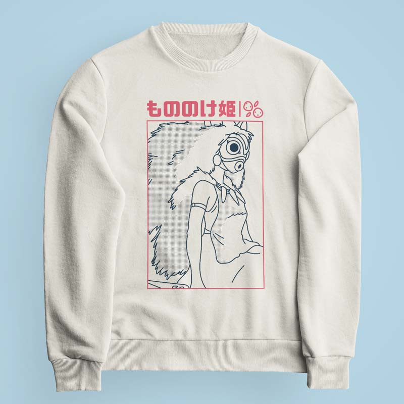 Sweatshirt blanc cassé Wolf Princess par Demonigote