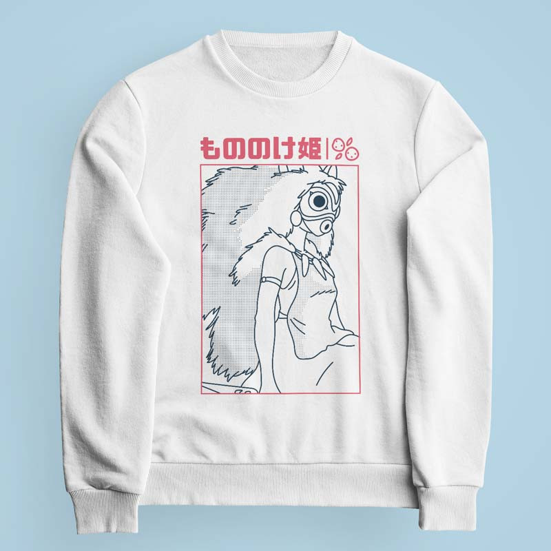 Sweatshirt blanc Wolf Princess par Demonigote