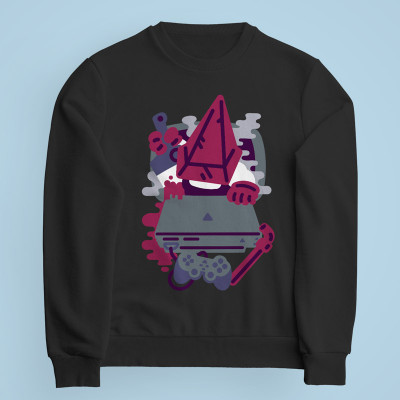 Sweatshirt noir Pyramid Boi par Demonigote