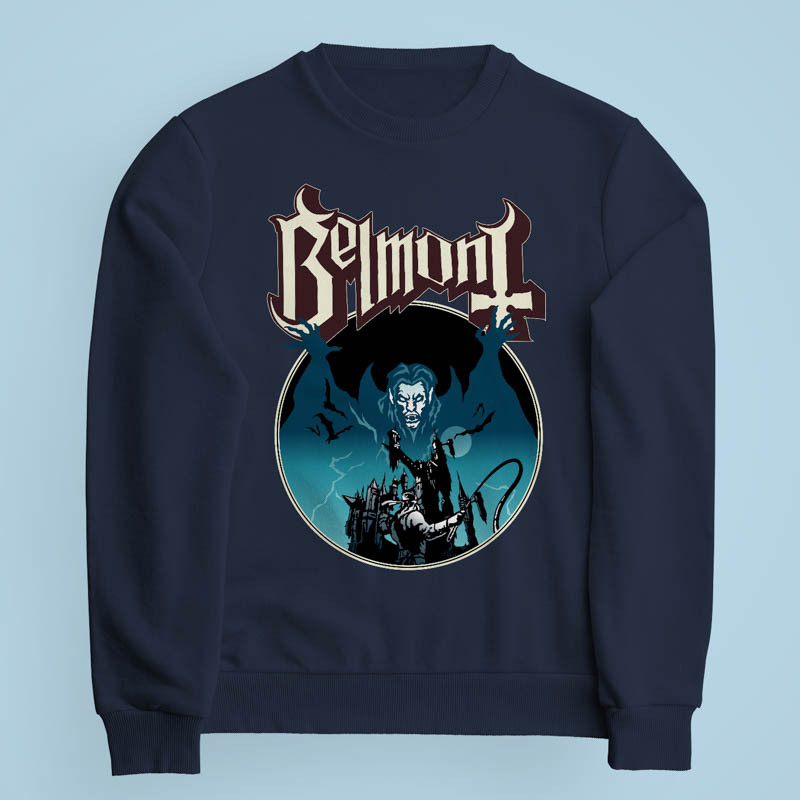 Sweatshirt bleu marine Vampire Killer Opus par Demonigote