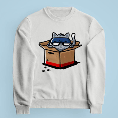 Sweatshirt gris clair Meowtal Gear par Demonigote