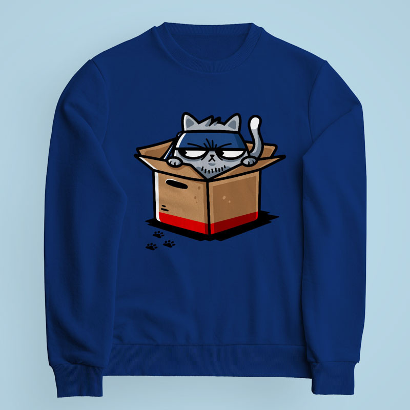 Sweatshirt bleu Meowtal Gear par Demonigote