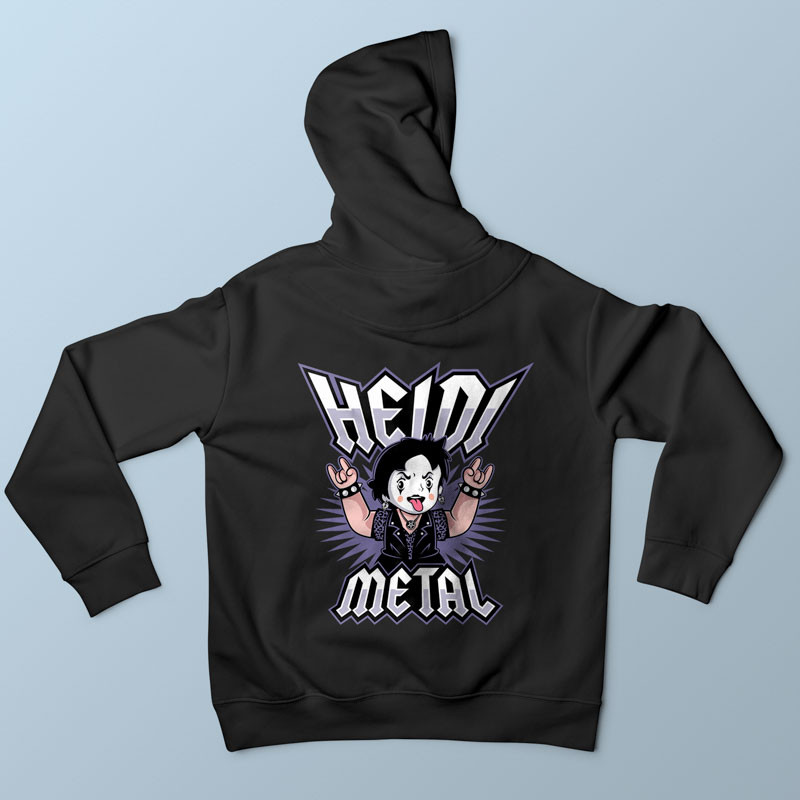 Sweat capuche noir Heidi Metal par Demonigote