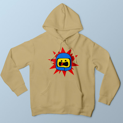 Sweat capuche sable Spaceship par Demonigote