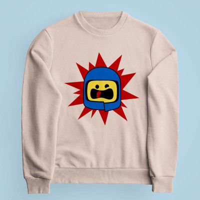 Sweatshirt rose clair Spaceship par Demonigote