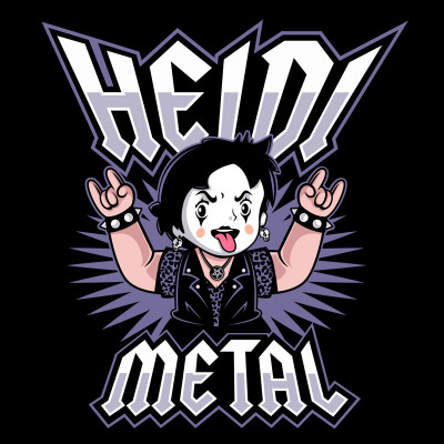 T-shirt femme noir Heidi Metal par Demonigote
