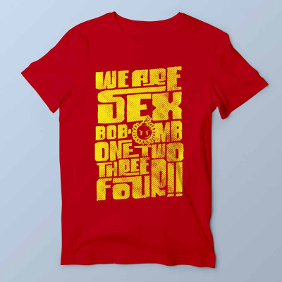 T-shirt homme rouge 1234 Omb par Demonigote