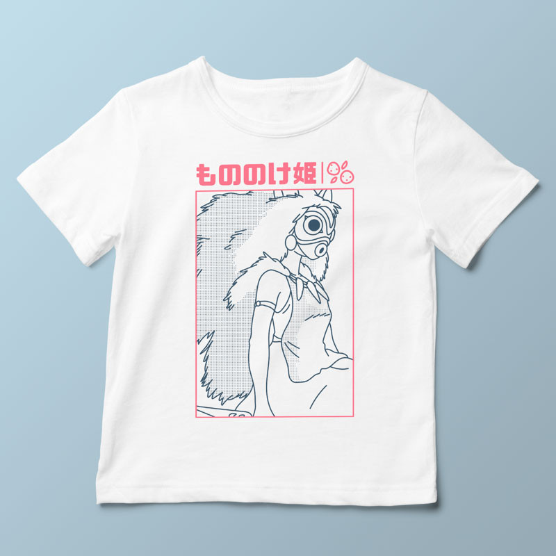 T-shirt enfant blanc Wolf Princess par Demonigote