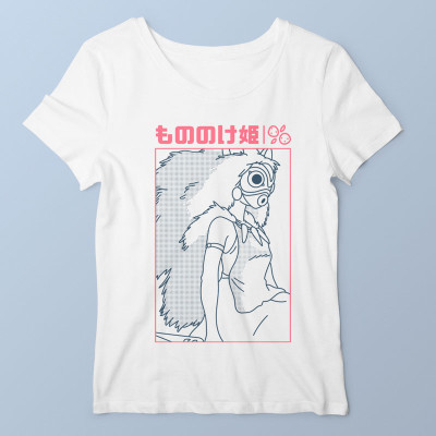 T-shirt femme blanc Wolf Princess par Demonigote