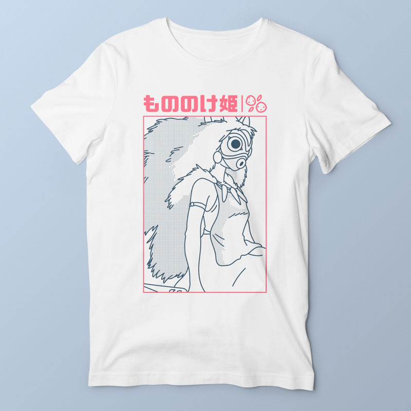 T-shirt homme blanc Wolf Princess par Demonigote