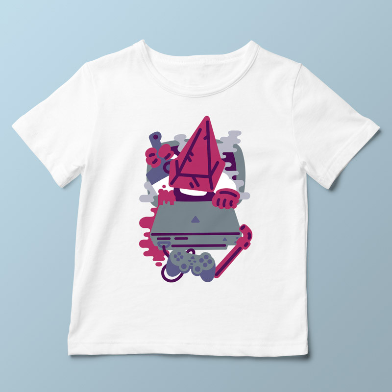 T-shirt enfant blanc Pyramid Boi par Demonigote