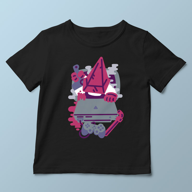 T-shirt enfant noir Pyramid Boi par Demonigote