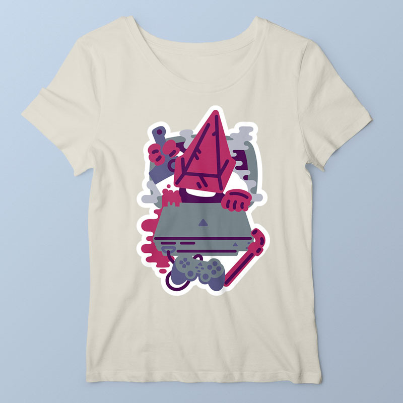 T-shirt femme naturel Pyramid Boi par Demonigote