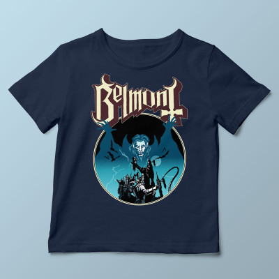 T-shirt enfant bleu marine Vampire Killer Opus par Demonigote