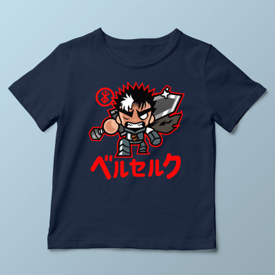 T-shirt enfant bleu marine ChibiGuts par Demonigote