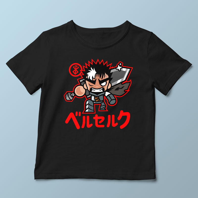 T-shirt enfant noir ChibiGuts par Demonigote