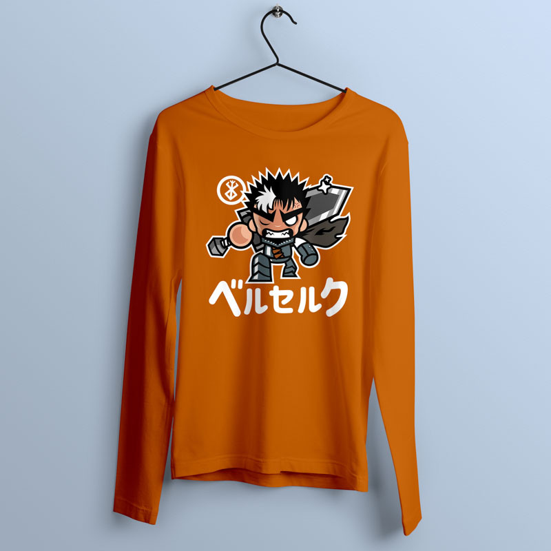 T-shirt manches longues orange ChibiGuts par Demonigote