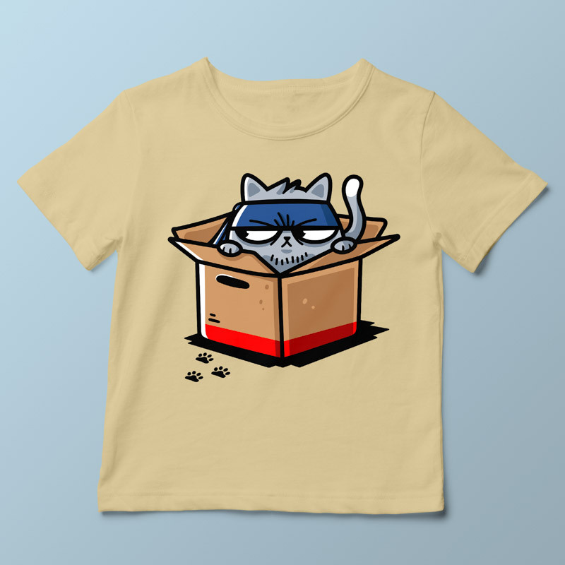 T-shirt enfant naturel Meowtal Gear par Demonigote