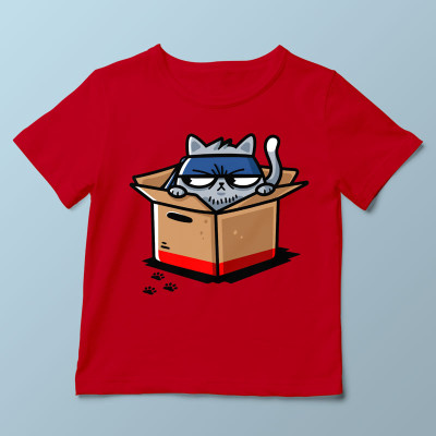 T-shirt enfant rouge Meowtal Gear par Demonigote