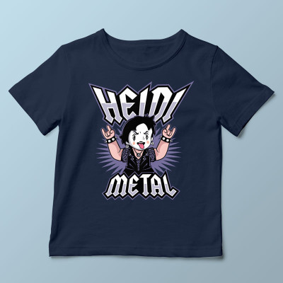T-shirt enfant bleu marine Heidi Metal par Demonigote