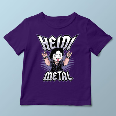 T-shirt enfant violet foncé Heidi Metal par Demonigote