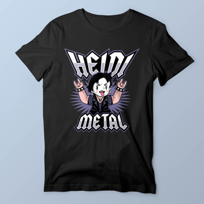 T-shirt homme noir Heidi Metal par Demonigote