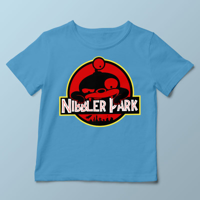 T-shirt enfant bleu clair Nibbler Park par Demonigote