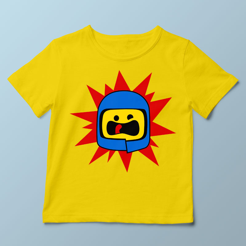 T-shirt enfant jaune Spaceship par Demonigote