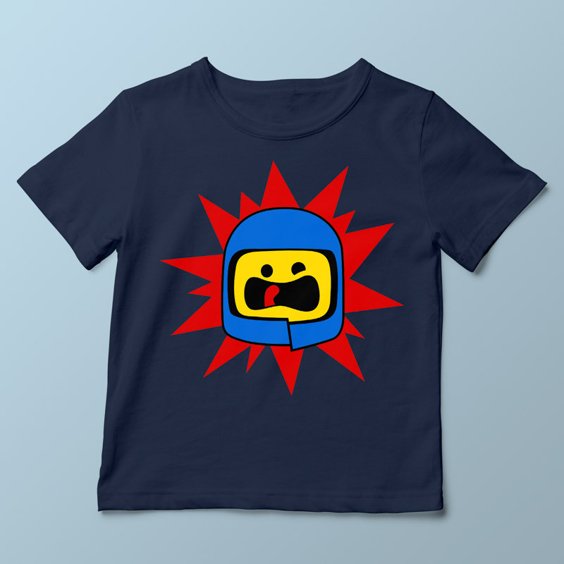 T-shirt enfant bleu marine Spaceship par Demonigote