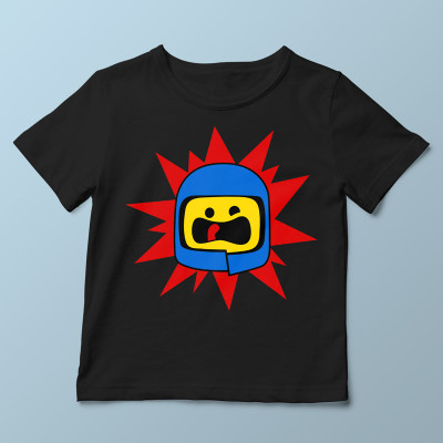 T-shirt enfant noir Spaceship par Demonigote