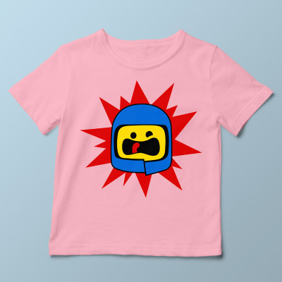 T-shirt enfant rose clair Spaceship par Demonigote