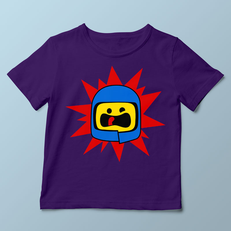 T-shirt enfant violet foncé Spaceship par Demonigote