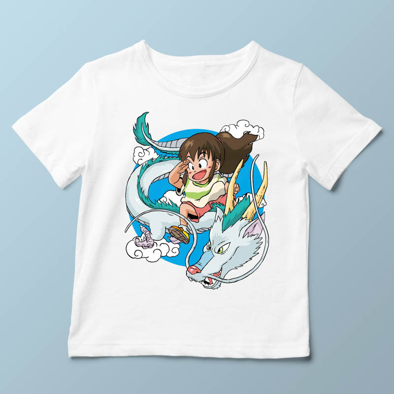 T-shirt enfant blanc Dragon Haku par Demonigote