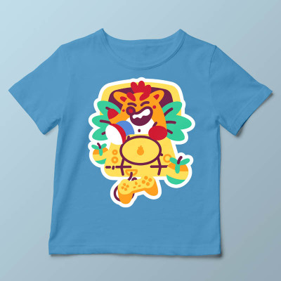 T-shirt enfant bleu clair Wumpa Boi par Demonigote