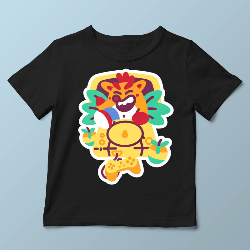 T-shirt enfant noir Wumpa Boi par Demonigote