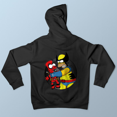 Sweat capuche noir Why you little Wade par Barbadifuoco